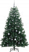 vidaXL - Kunstkerstboom - met - scharnieren - 300 - LED's - en - kerstballen - 210 - cm
