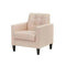 Costway relaxfauteuil moderne tv-stoel van fluweel in mid-century stijl Beige