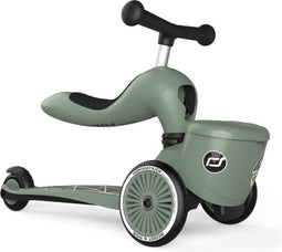 Scoot & Ride Highwaykick 1 - 2in1 Kickboard / Zitje - Verstelbare zithoogte 22,5-29cm - Groen