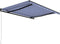vidaXL - Luifel - handmatig - uittrekbaar - 400x300 - cm - blauw - en - wit