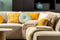Dutch Decor DAIMY - Sierkussen 30x50 cm - Rattan - geel - Inclusief binnenkussen