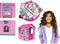 Kinder speelhuisje Barbie buiten, roze met fuchsia dak