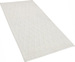 ERZIN - Laagpolig vloerkleed - Gebroken wit - 60 x 90 cm - Wol