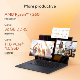 ASUS Vivobook 18 M1807HA-S8022W - Laptop - AMD Ryzen 7 - 32 GB RAM - 1000 GB SSD - 18.4 inch WUXGA Full HD scherm