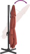 vidaXL - Zweefparasol - met - LED-verlichting - 400x300 - cm - terracottakleurig