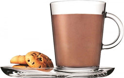 Pasabahce Tribeca Theeglas met schotel 400 ml - Gehard glas - 2 stukst