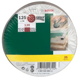 Bosch 2 607 019 494 - Schuurbladenset - Excentrisch 130mm 120 korrel (25 st)