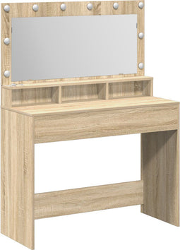 vidaXL - Kaptafel - met - LED - Verlichting - - - Sonoma - Eiken, - 100x41x135 - cm