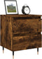 vidaXL - Nachtkastje - 40x35x50 - cm - bewerkt - hout - gerookt - eikenkleurig