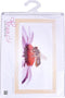 Thea Gouverneur - Borduurpakket met telpatroon - 549A - Voorgesorteerde DMC Garens - Bij op Echinacea - Aida - 21 cm x 45 cm - DIY Kit