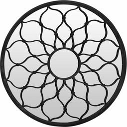 vidaXL - Tuinspiegel - rond - 40x3 - cm - ijzer - zwart
