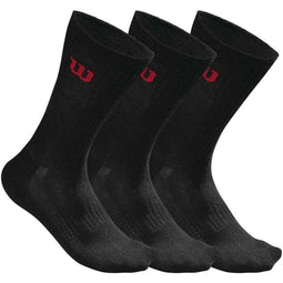 Wilson M Crew - Sokken - Uniseks - Maat 39-46 - Zwart (3-pack)
