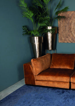 PTMD Averi Ronde Bloempot - H72xØ46 cm - Set van 3 - Aluminium - Goud