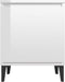 vidaXL - Nachtkastje - met - metalen - poten - 40x30x50 - cm - hoogglans - wit
