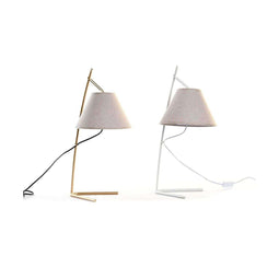 Bureaulamp DKD Home Decor Gouden Metaal Linnen Wit 50 W Modern (25 x 31 x 57 cm) (2 Stuks)