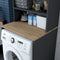 Kalune Design Wasmachinemeubel - 65 x 184 x 60 cm - Antraciet met Walnoot