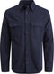 JACK&JONES PLUS JORDARREN CPO SHIRT LS PS - Heren Overhemd - Lange mouw - Donker blauw