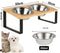 Ceruzo Dubbele Voerbak - RVS Bamboe - Antislip - Kleine Honden - 33x15x12.5 cm