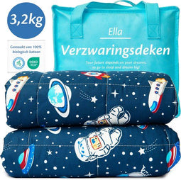 Ella Verzwaringsdeken Kind 3,2kg - OEKO-TEX Katoen - 100 x 150 cm Ruimte & Astronauten