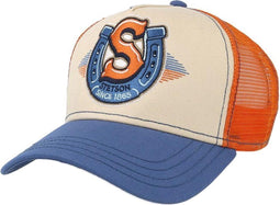 Stetson Retro Trucker Cap Western Oranje Blauw-One Size