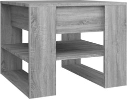 vidaXL - Salontafel - 55,5x55x45 - cm - bewerkt - hout - grijs - sonoma - eikenkleurig