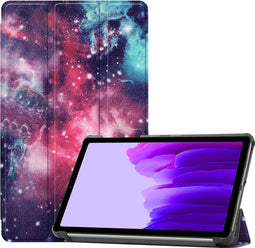 iMoshion Tablet Hoes Geschikt voor Samsung Galaxy Tab A7 Lite - iMoshion Design Trifold Bookcase - Meerkleurig / Paars /Space