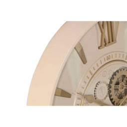 Muurklok Home ESPRIT Beige Gouden Kristal Ijzer 60 x 8 x 60 cm