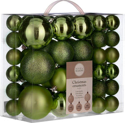 House of Seasons - Plastic Kerstballen Set - 46 stuks - Ø4/6/8 cm - Donkergroen