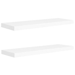 vidaXL - Wandschappen - zwevend - 80x23,5x3,8 cm - MDF - wit (2 stuks)