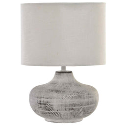 Bureaulamp DKD Home Decor 40W Grijs Wit 230 V 40 W (2 Stuks) (22 x 22 x 31 cm)