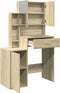 vidaXL - Kaptafel - met - kastje - 80x35x132 - cm - sonoma - eikenkleurig