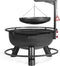 CookKing - Premium grill Bandito 80 cm met grillrooster en hanger - Vuurschaal BBQ - Staal - Zwart