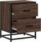 vidaXL - Nachtkastjes - 2 - st - 40x31x50 - cm - bewerkt - hout - bruin - eikenkleurig