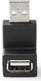 Nedis USB-A Adapter - USB 2.0 - USB-A Male - USB-A Female - 480 Mbps - Rond - Vernikkeld - PVC - Zwart - Doos