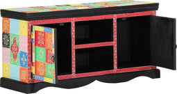 vidaXL - TV-kast - - - Kleurrijk, - 100x35x50 - cm, - Gemaakt - van - Massief - Mango - Hout