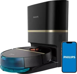 Philips HomeRun 7000 - Robotstofzuiger met Dweilfunctie - Ultrasterke zuigkracht - Deep Black & Gold