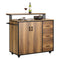 SoBuy Keukenkast op wielen - Dressoir - 2 Deuren + 3 Lades - Max. 75 kg - 113 x 69 x 106 cm