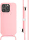 iMoshion Hoesje Geschikt voor iPhone 14 Pro Hoesje Met Koord - iMoshion Siliconen hoesje met koord - Roze