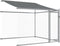 vidaXL - Hondenhok - met - dak - en - deuren - 10x2x2 - m - gegalvaniseerd - staal - grijs