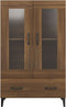 vidaXL - Hoge - kast - 70x31x115 - cm - bewerkt - hout - bruin - eikenkleur