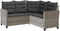vidaXL - Tuinbank - met - tafel - en - kussens - L-vormig - poly - rattan - grijs