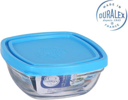 Hermetische Lunchtrommel Duralex Freshbox Blauw Vierkant (14 x 14 x 6 cm) (610 ml)
