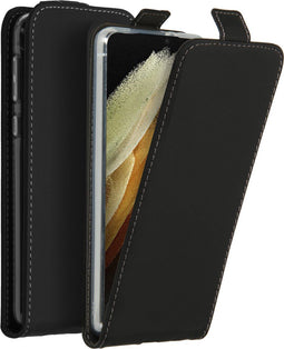 Accezz Flipcase - Geschikt voor Samsung Galaxy S21 Ultra - Met pasjeshouder - Zwart