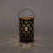 Anna Collection Led sfeer lantaarn - zwart met sterren - B12 x H19 cm