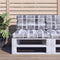 vidaXL - Palletkussen - ruitpatroon - 80x40x12 - cm - stof - ruitpatroon - grijs