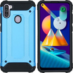 iMoshion Hoesje Geschikt voor Samsung Galaxy M11 / A11 Hoesje - iMoshion Rugged Xtreme Backcover - Lichtblauw