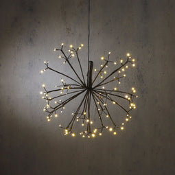 Luca Lighting Kerstverlichting Paardenbloem met 120 Warm Witte LED Lampjes - Ø45 cm - Zwart