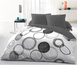 Home Linge Passion Audace Bettwasche, Mikrofaser, 1 Bettbezug 220 x 240 cm, 2 Kissenbezuge 63 x 63 cm, Hellgrau