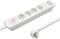 Qoltec Overspanningsbeveiliging | 4 stopcontacten| 2 x USB| 1.8m | Wit.