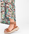 PS Poelman TARA - Dames Faux PU Sandalen - Sportieve Espadrille Sleehak - Bruin Cognac - Maat 37
